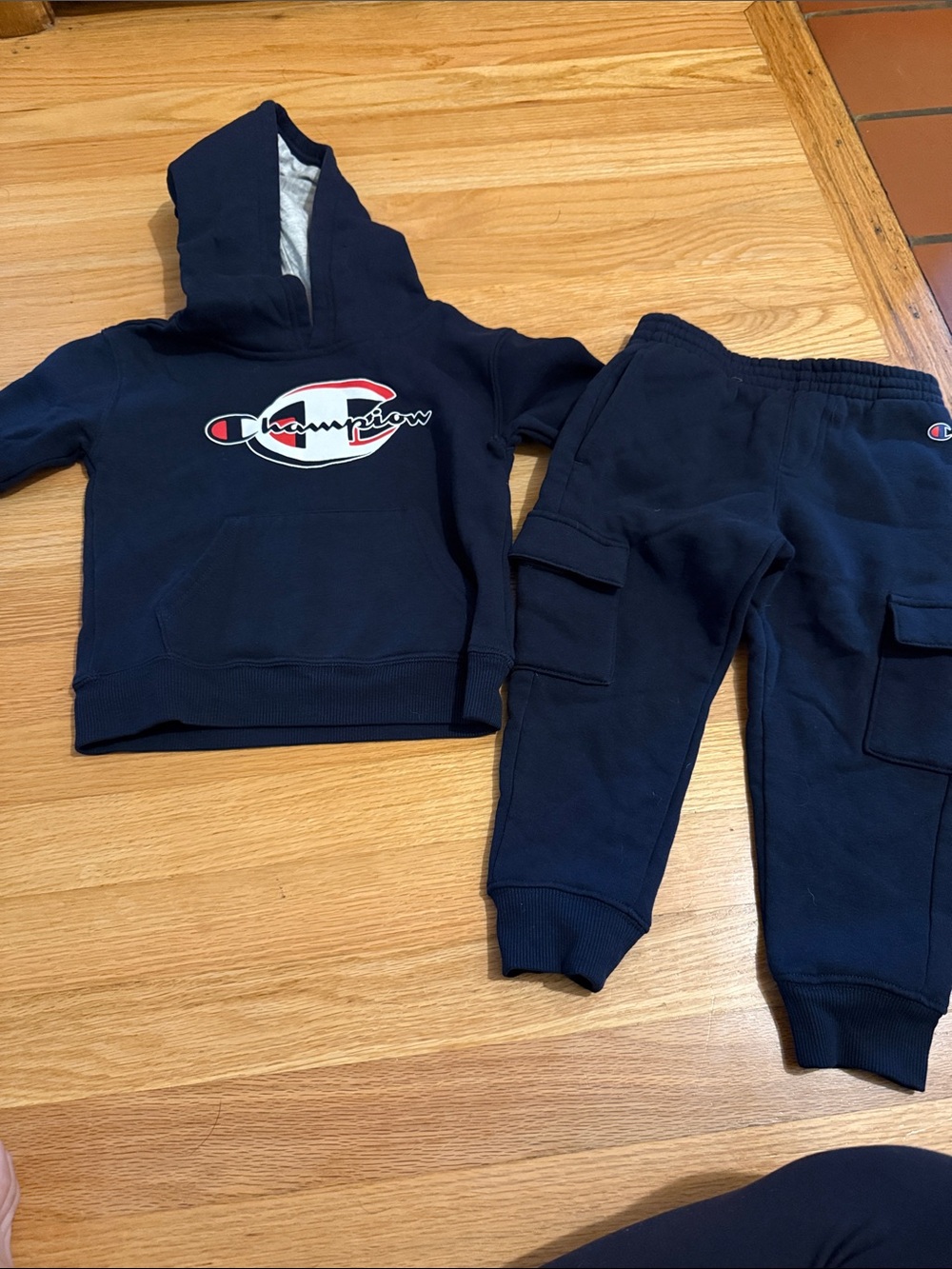 Champion Kids Navy Hoodie & Cargo Joggers Set - Navy